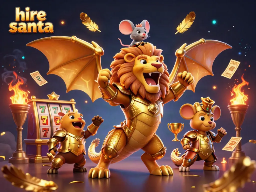 Hire Santa and win big with this dynamic casino-themed illustration.